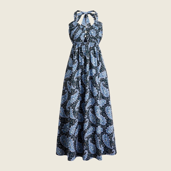 NWT J. Crew Collection Sz 10 Halter Dress Pacific Paisley Organic Cotton Ratti - Picture 7 of 7